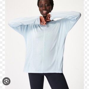 Sweaty Betty Exalt Long Sleeve Top Air Blue‎ size XS